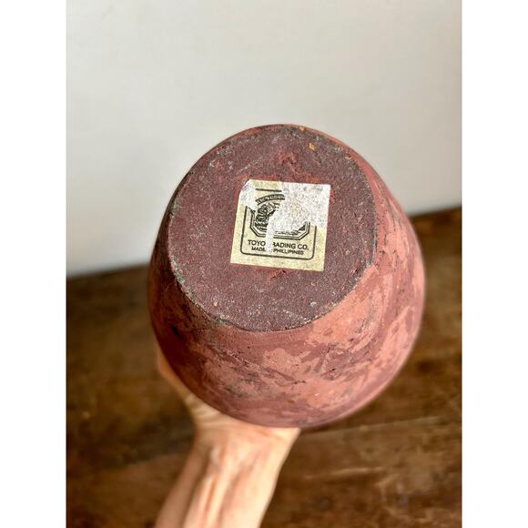 Vintage Art Pottery Matte Finish Mauve Vase with Abstract Rose Design - Picture 5 of 6